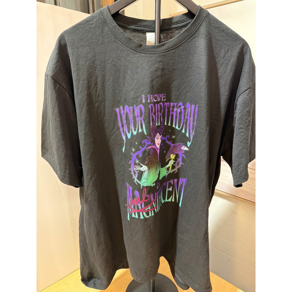 Disney‎ Maleficent Birthday Graphic T-Shirt Black XL Mal-ificent Sleeping Beauty
